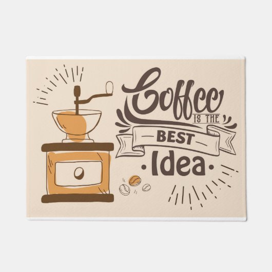 Koffiekoffie is het beste idee deurmat (Voorkant)