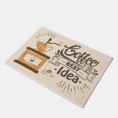 Koffiekoffie is het beste idee deurmat (Schuin)