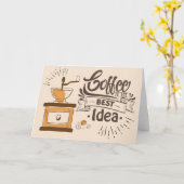 Koffiekoffie is het beste idee kaart (Gele Bloem)