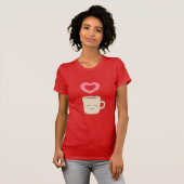 Koffiekoffie-Mok Cartoon, koffiedop T-shirt (Voorkant volledig)