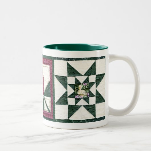 Koffiekoffie-Mok met gequilde potholders Tweekleurige Koffiemok (Rechts)