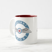 Koffiekoffie-Mok van de dynamische inspanning Tweekleurige Koffiemok (Voorkant links)