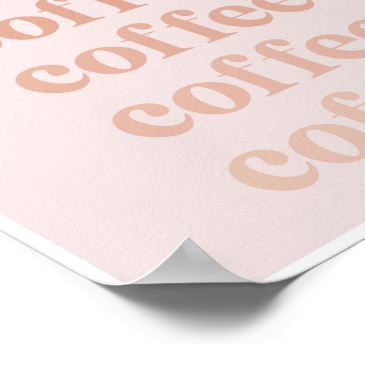 Koffiekoffie: roze fade  Retro Font Poster (Hoek)