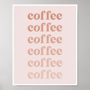 Koffiekoffie: roze fade  Retro Font Poster