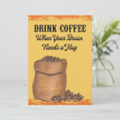 Koffiekoffie 's ochtends save the date (Staand voorkant)