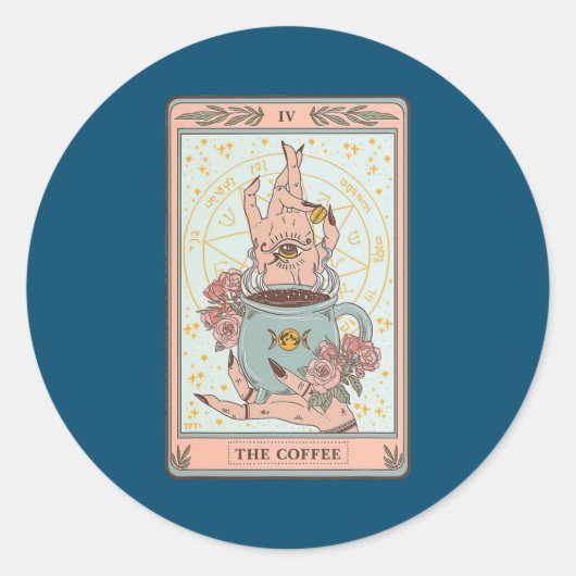 Koffiekoffie van de Kaart Coffee Lover Caffeïne Ronde Sticker (Voorkant)