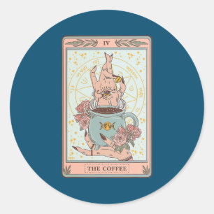 Koffiekoffie van de Kaart Coffee Lover Caffeïne Ronde Sticker