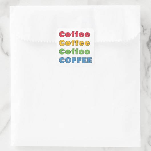 Koffiekoffie Vierkante Sticker (Tas)