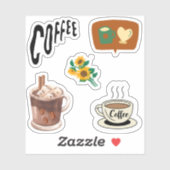 Koffiekoffie voor retro lovers l Coffeed drinken Sticker (Vel)