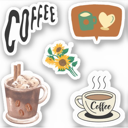 Koffiekoffie voor retro lovers l Coffeed drinken Sticker (Voorkant)