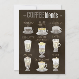 Koffiekoffiemengsels, alle kaart