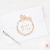 Koffiekoffievlek Ronde Sticker (Envelop)