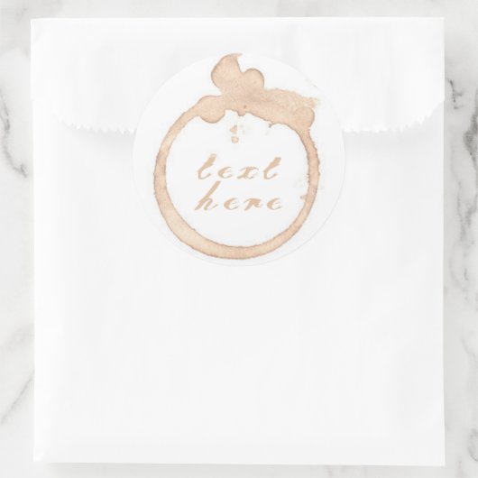 Koffiekoffievlek Ronde Sticker (Tas)