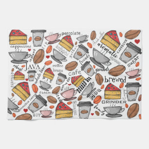 Koffiekoffiewinkel of keukenhanddoek van Café Love