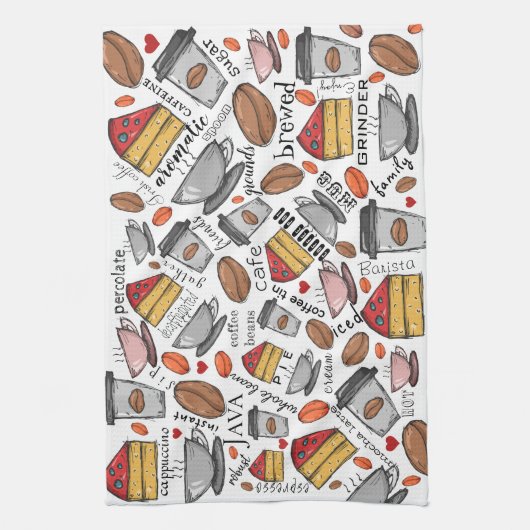 Koffiekoffiewinkel of keukenhanddoek van Café Love (Verticaal)