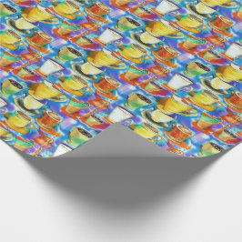 Koffiekop Abstract oliepatroon Cadeaupapier