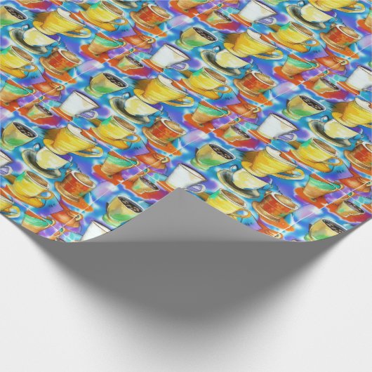 Koffiekop Abstract oliepatroon Cadeaupapier (Hoek)