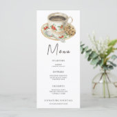 Koffiekop aquarel Bruidsuitnodiging menu (Staand voorkant)