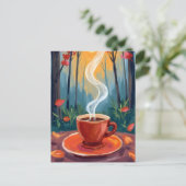Koffiekop Aquarel Schildering Briefkaart (Staand voorkant)