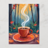 Koffiekop Aquarel Schildering Briefkaart (Voorkant)