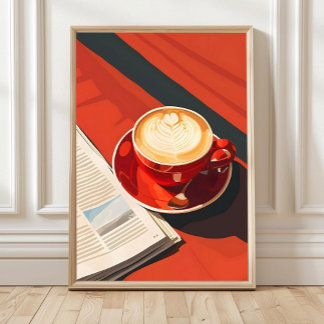 Koffiekop Boho Muurkunst, Koffieposter, Boho Kit Poster