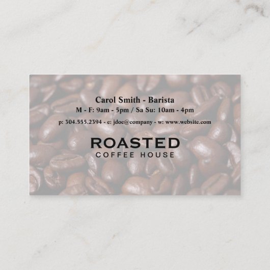 Koffiekop Drink | Goud Marmer | Stempelkaart Visitekaartje (Achterkant)