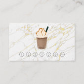 Koffiekop Drink | Goud Marmer | Stempelkaart Visitekaartje (Voorkant)
