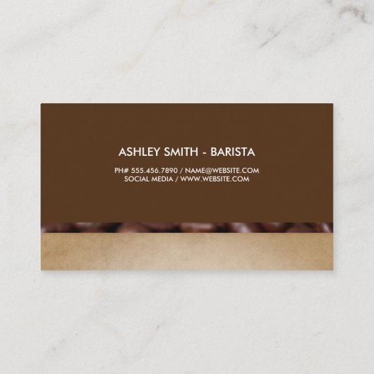 Koffiekop en bonen | Barista Visitekaartje (Achterkant)