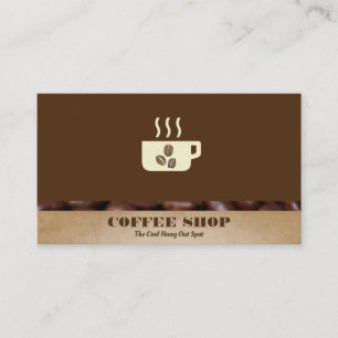 Koffiekop en bonen   Barista Visitekaartje