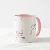 Koffiekop - esthetische roze strik 🎀 mok (Voorkant rechts)