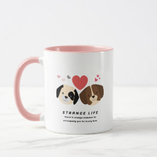 Koffiekop Hond Koppel Schattige Roze Toon Mok