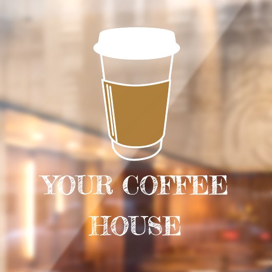 Koffiekop Illustratie Etch koffiebedrijf Raamsticker (Vel 2)