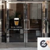 Koffiekop Illustratie Ets koffiebedrijf Raamsticker (Kantoordeur)