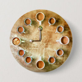 Koffiekop koffietijd ronde button 7,6 cm