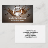 Koffiekop Logo | Splash Coffee Visitekaartje (Voorkant / Achterkant)