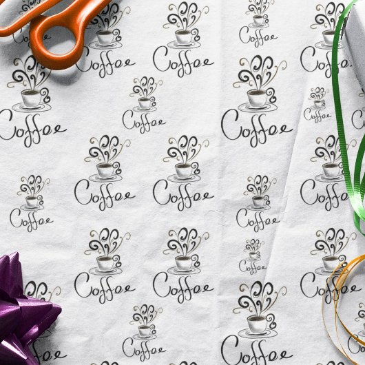 Koffiekop Met Bloeiende Stoom Tissuepapier
