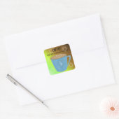 Koffiekop met citaat vierkante sticker (Envelop)