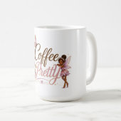 Koffiekop met Coffee Pretty pixie (2) Koffiemok (Voorkant rechts)