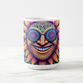 Koffiekop met hippie-thema's zonnebloem koffiemok