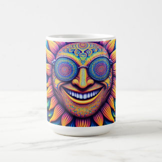 Koffiekop met hippie-thema's zonnebloem koffiemok