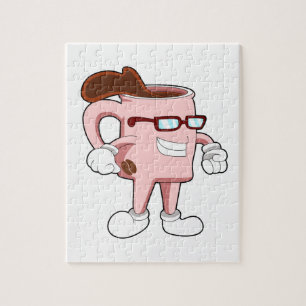 Koffiekop met koffie legpuzzel