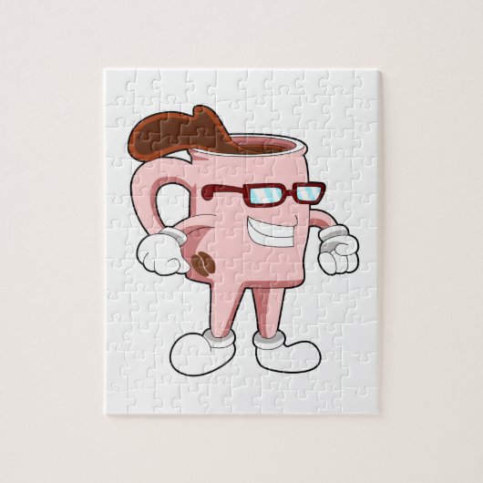 Koffiekop met koffie legpuzzel (Verticaal)