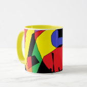 Koffiekop met kunstkleurenontwerp mok (Voorkant links)