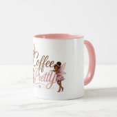 Koffiekop met ontwerp van koffie pixie mok (Voorkant rechts)