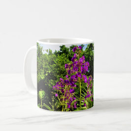 Koffiekop met paarse bloemen koffiemok