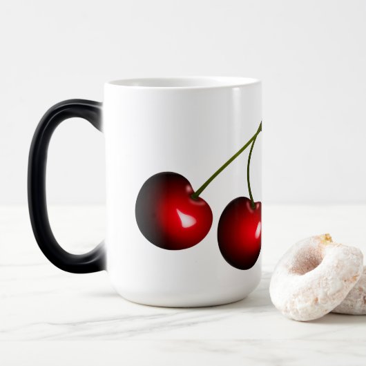 Koffiekop met rode kersen magische mok (Met donut)