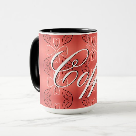 Koffiekop Met Roestig Koraal Mok (Voorkant links)
