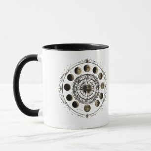 Koffiekop met Vintage Maanfasen Kompas Mok