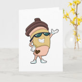 Koffiekop met zonnebril kaart (Gele Bloem)