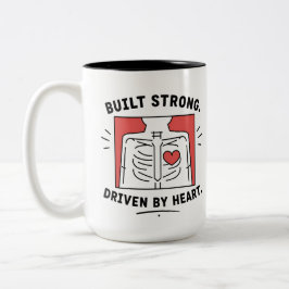 Koffiekop | Minimalistische anatomische hartbeker Tweekleurige Koffiemok